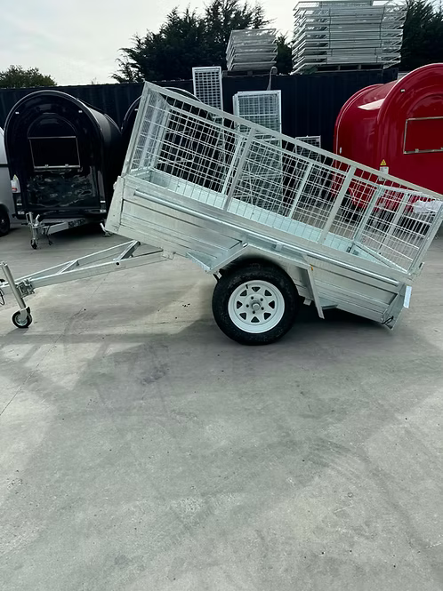 8X5 Extra Tough Single Axle Tipping Trailer – 600mm Cage & Canvas Cover – 1100kg Load Capacity