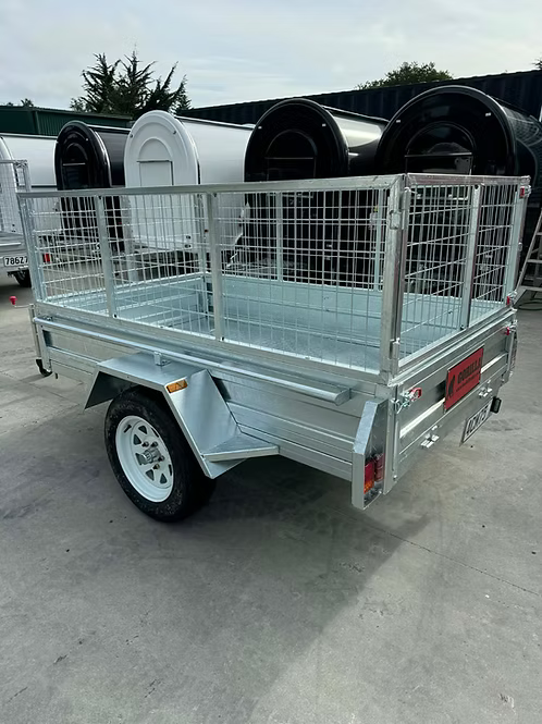 8X5 Extra Tough Single Axle Tipping Trailer – 600mm Cage & Canvas Cover – 1100kg Load Capacity