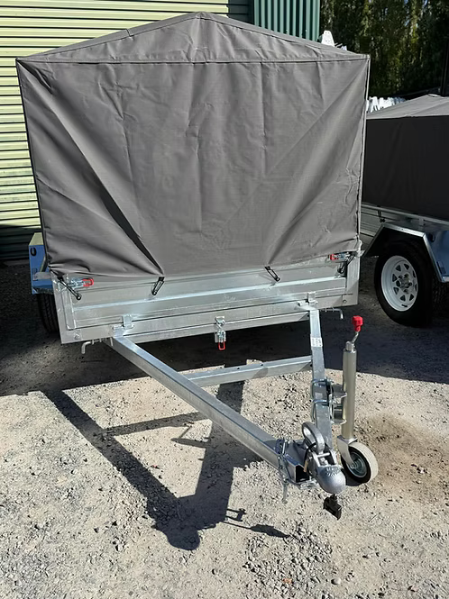 8X5 Extra Tough Single Axle Tipping Trailer – 600mm Cage & Canvas Cover – 1100kg Load Capacity