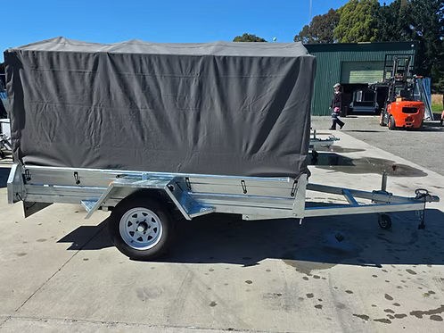 8x4 Trailer + 900mm Cage + Canvas Cover