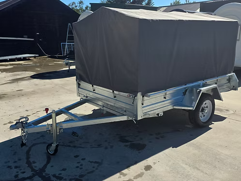 8x4 Trailer + 900mm Cage + Canvas Cover